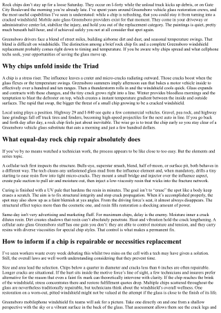 Mobile Auto Glass Greensboro: Same-Day Rock Chip Repairs