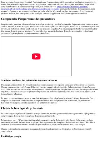 Présentoirs à plusieurs niveaux : maximiser l'espace en boutique