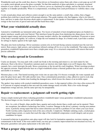 Cracked Windshield Greensboro: Understanding Structural Integrity