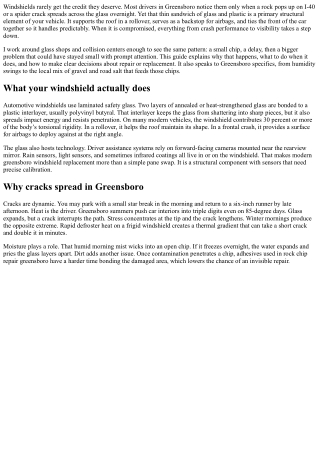 Cracked Windshield Greensboro: Understanding Structural Integrity