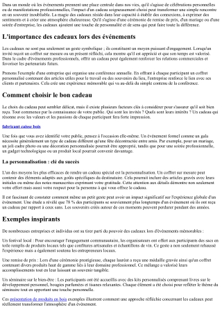 Faites briller vos événements grâce à la magie des cadeaux.