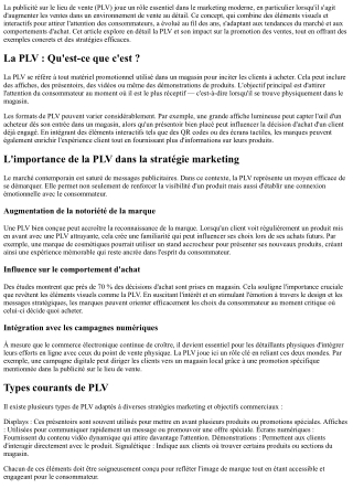 Plv Et Promotion Des Ventes: Un Duo Gagnant!