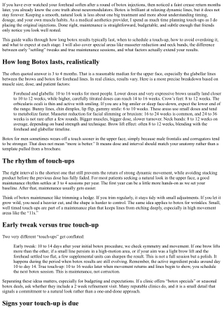 Botox Touch-Up Timing: Keep Your Results Fresh