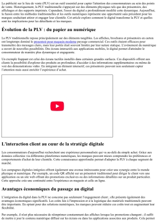 La place croissante du digital dans la PLV traditionnelle