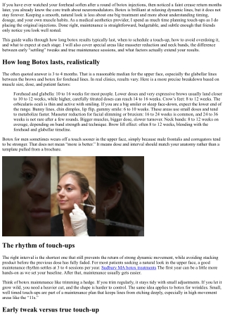 Botox Touch-Up Timing: Keep Your Results Fresh