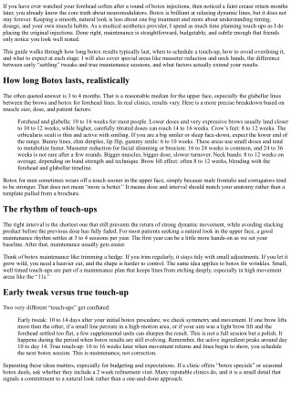 Botox Touch-Up Timing: Keep Your Results Fresh