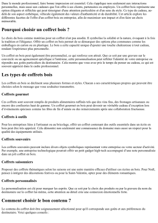 Offrir un Coffret Bois en Entreprise : Comment Faire Bonne Impression ?