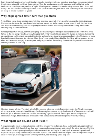 Rock Chip Repair Greensboro: How Small Damage Becomes Big Problems