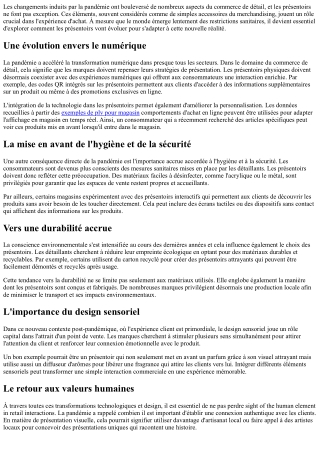 L'avenir des présentoirs dans un monde post-pandémique.