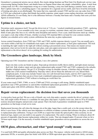 Fleet Auto Glass Greensboro 27403: Uptime Strategies for Businesses