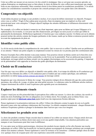 Comment Choisir le Bon Thème pour votre Coffret sur mesure ?