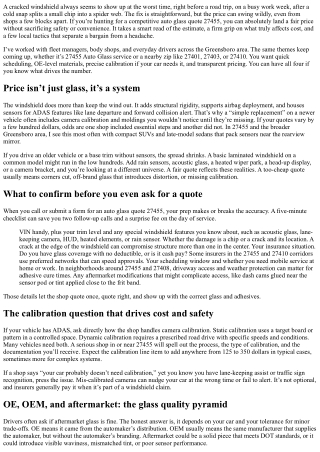 Get the Best Deal with a Competitive auto glass quote 27455