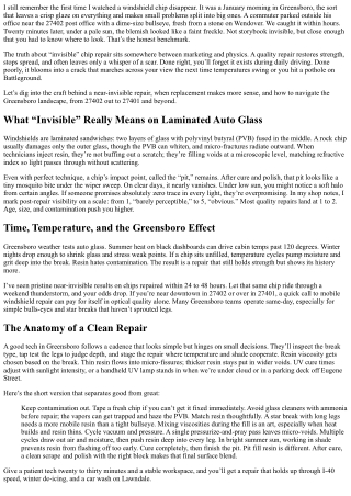 Windshield Chip Repair Greensboro 27402: Can It Really Be Invisible?