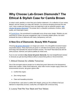Why Choose Lab-Grown Diamonds