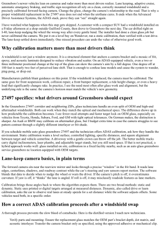 Greensboro 27497 Windshield Replacement: Calibrating Lane‑Keep Cameras