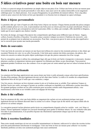 5 idées créatives pour une boite en bois sur mesure