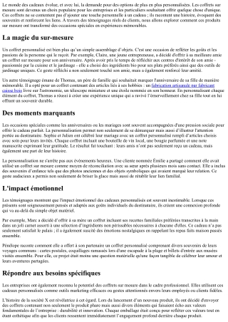 Des témoignages clients inspirants autour des coffrets personnalisés.