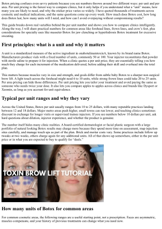 Botox Pricing Per Unit: What Influences Cost and How to Compare