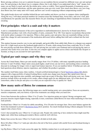 Botox Pricing Per Unit: What Influences Cost and How to Compare