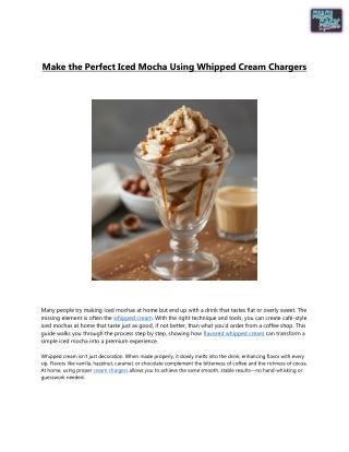 Make the Perfect Iced Mocha Using Whipped Cream Chargers