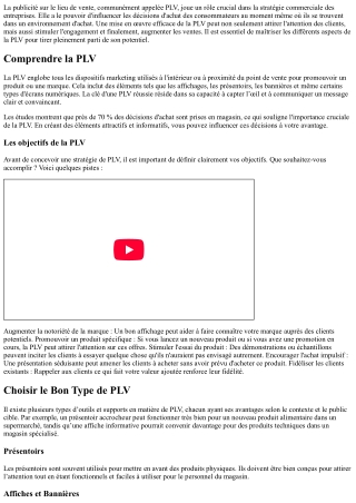 Comment Améliorer vos Ventes avec une PLV Efficace