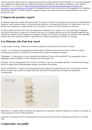 L'Importance du Visuel dans la Création d'un Bon Présentoir