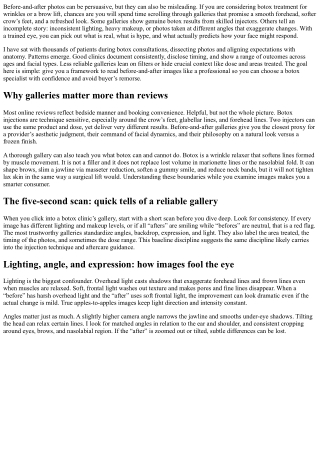 Botox Trusted Results: How to Vet Before-and-After Galleries