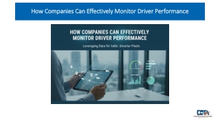 How Companies Can Effectively Monitor Driver Performance