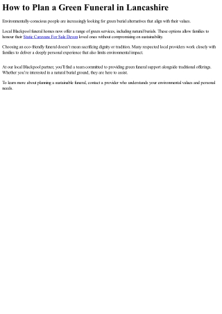 Prepaid Funeral Plans in Blackpool Explained