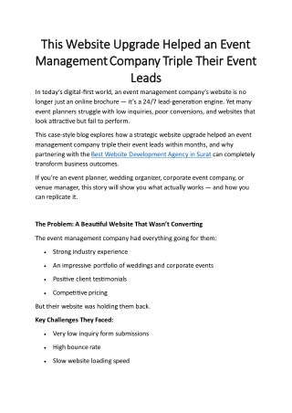 This Website Upgrade Helped an Event Management Company Triple Their Event Leads
