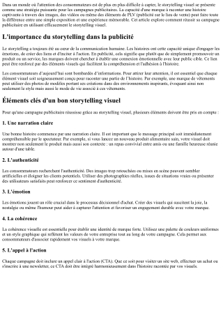 Réussir sa campagne publicitaire via un bon storytelling visuel.