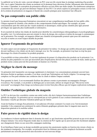 Les erreurs à éviter dans la création de PLV