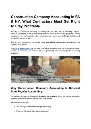 Construction Company Accounting in PA & NY_ What Contractors Must Get Right to Stay Profitable