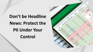 Don’t be Headline News: Protect the PII Under Your Control - CIMCON Software