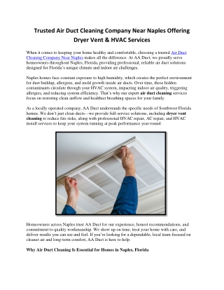 AA Duct - HVAC Repair Naples Fl
