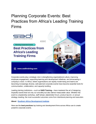 Planning Corporate Events_ Best Practices from Africa’s Leading Training Firms