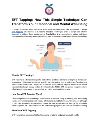 EFT Tapping: What It Is, How It Works, and Its Benefits