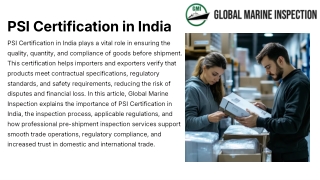 PSI Certification in India – Global Marine Inspection