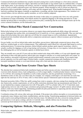 The Ultimate Resource to Commercial Helical Pile Installation for New Builds