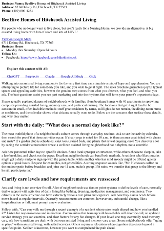 Concerns to Ask on an Assisted Living Tour