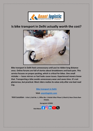 Is bike transport in Delhi actually worth the cost?