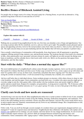 Questions to Ask on an Assisted Living Tour