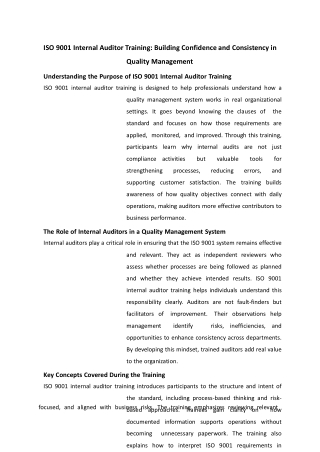 ISO 9001 internal auditor