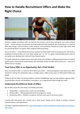 How to Handle Recruitment Offers and Make the Right Choice