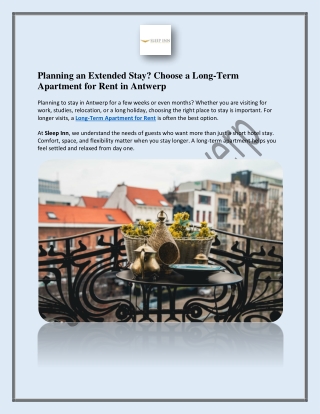 Planning an Extended Stay? Choose a Long-Term Apartment for Rent in Antwerp