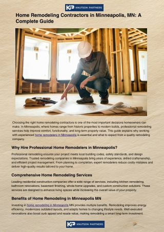 Home Remodeling Contractors in Minneapolis, MN