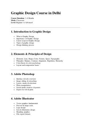 Graphic Design Course in Delhi