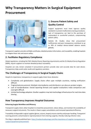 Why Transparency Matters in Surgical Equipment Procurement
