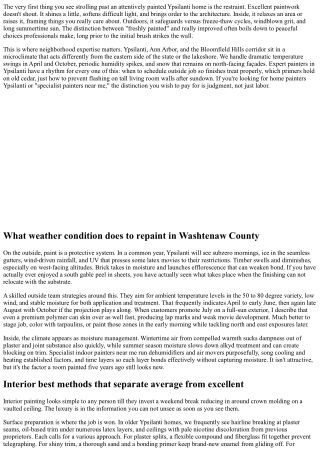 Specialist Painters in Ypsilanti: Interior vs. Exterior Best Practices