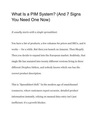 What Is a PIM System? (And 7 Signs You Need One Now)